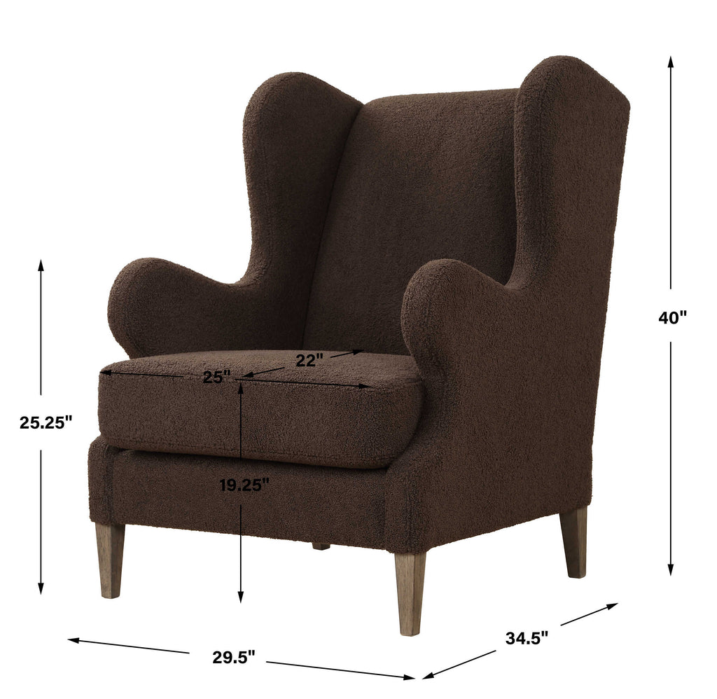 Serpentine Brown Fabric Accent Chair