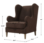 Serpentine Brown Fabric Accent Chair
