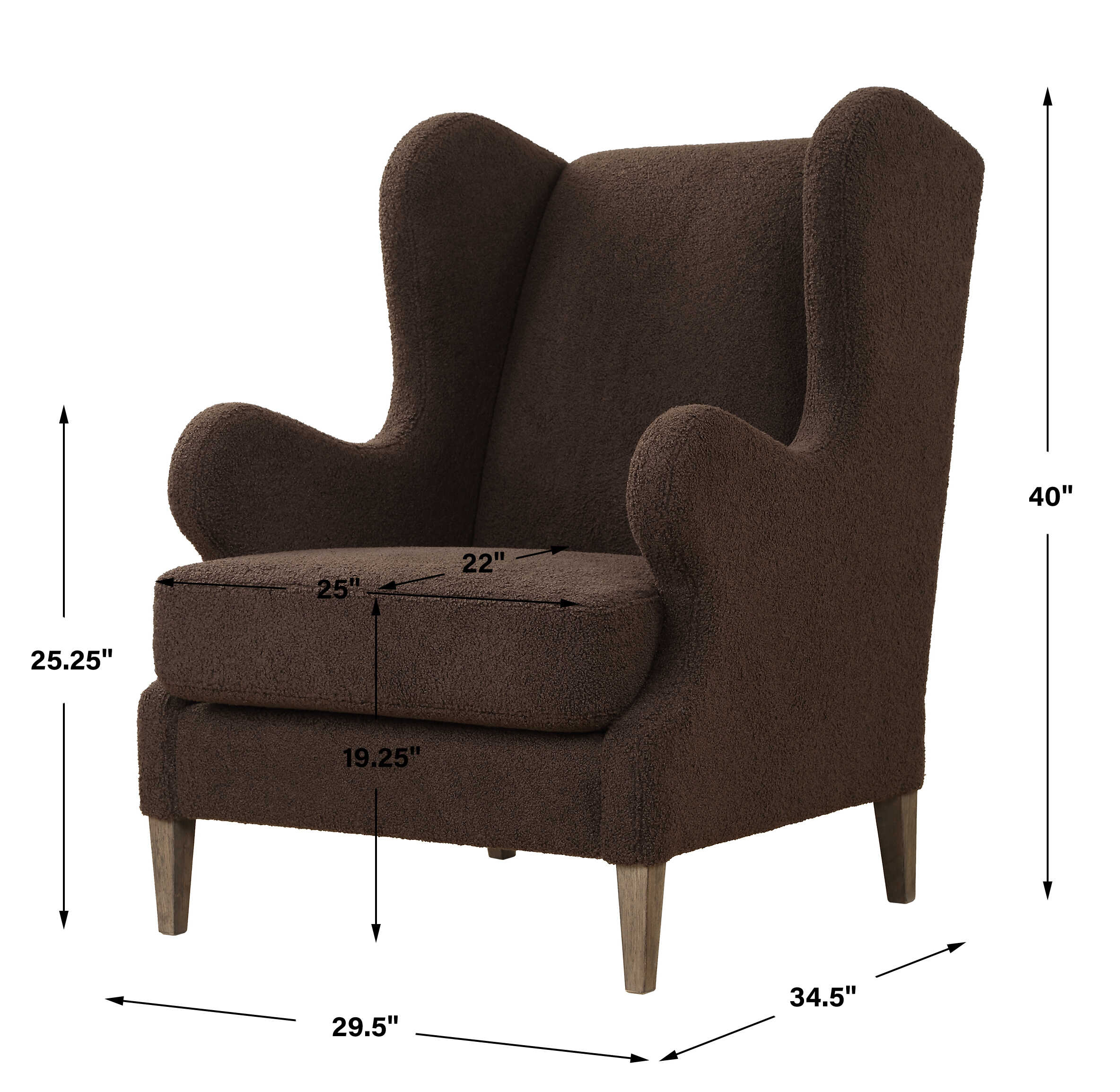 Serpentine Brown Fabric Accent Chair