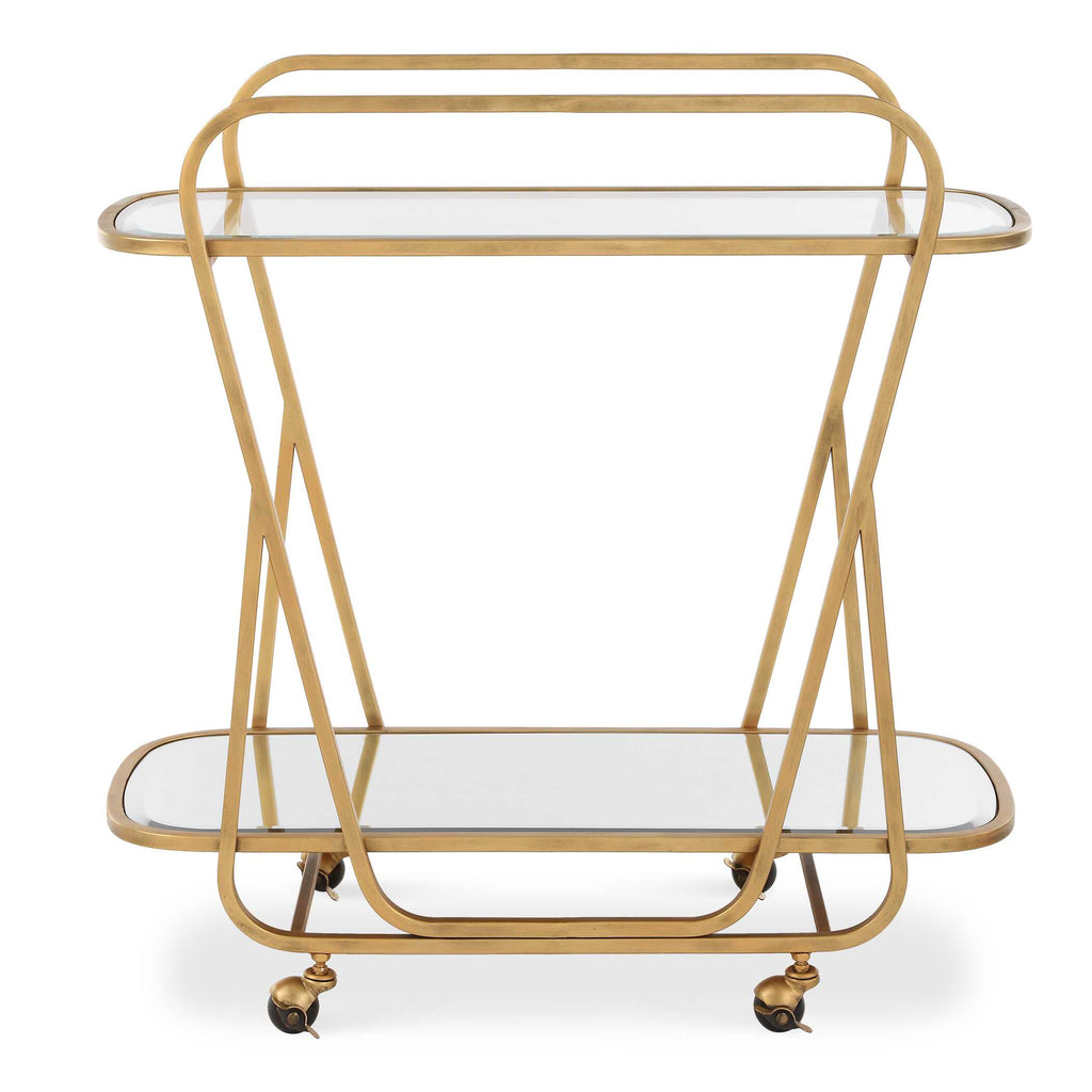Swain Brass Serving Cart