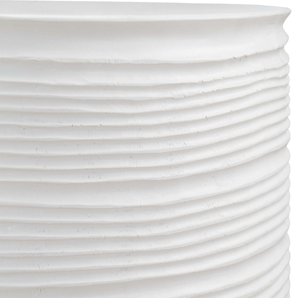 Borderline White Drum Table