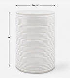 Borderline White Drum Table