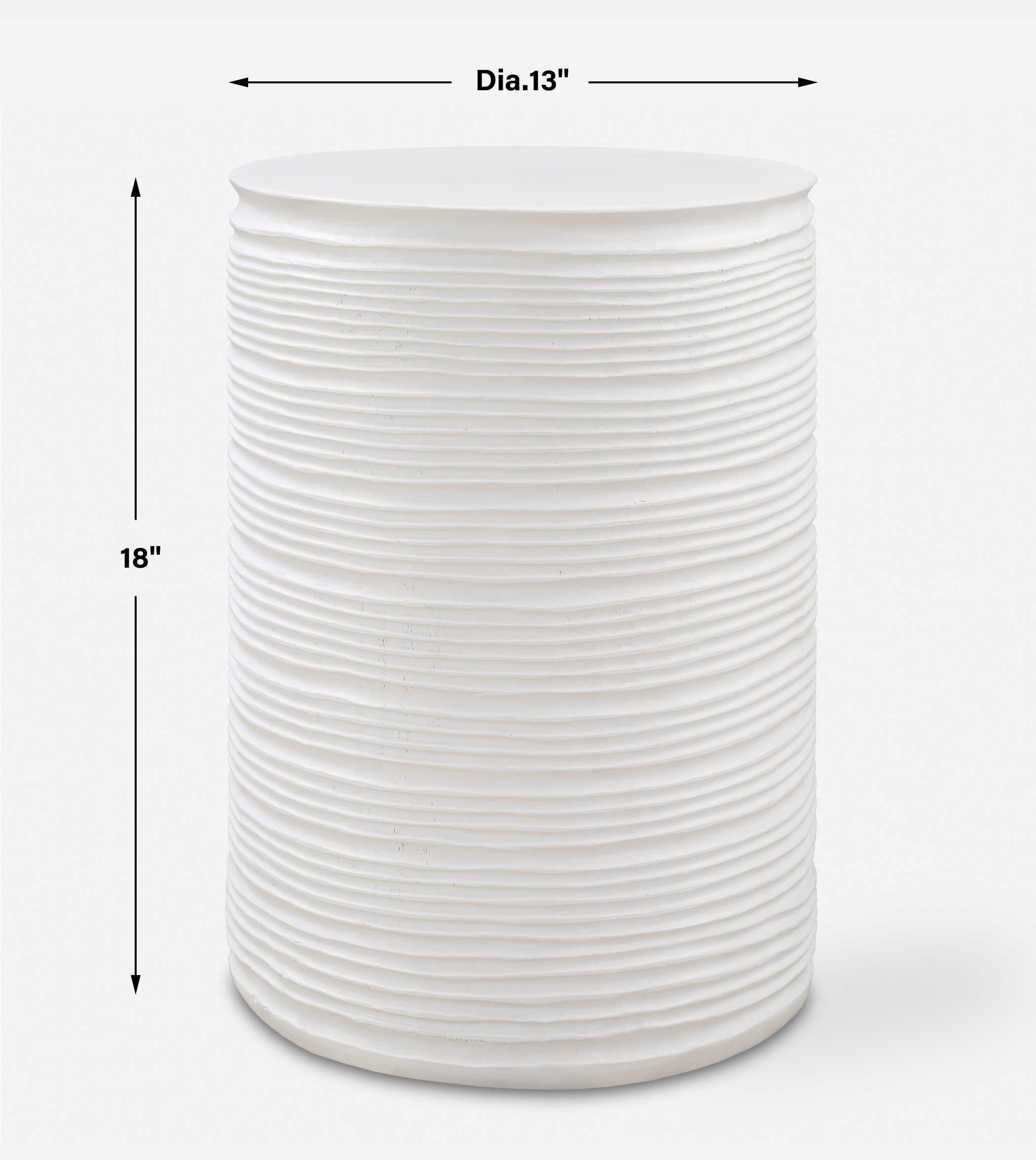 Borderline White Drum Table