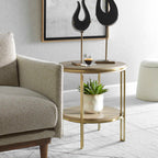 Elise Round Brass Side Table