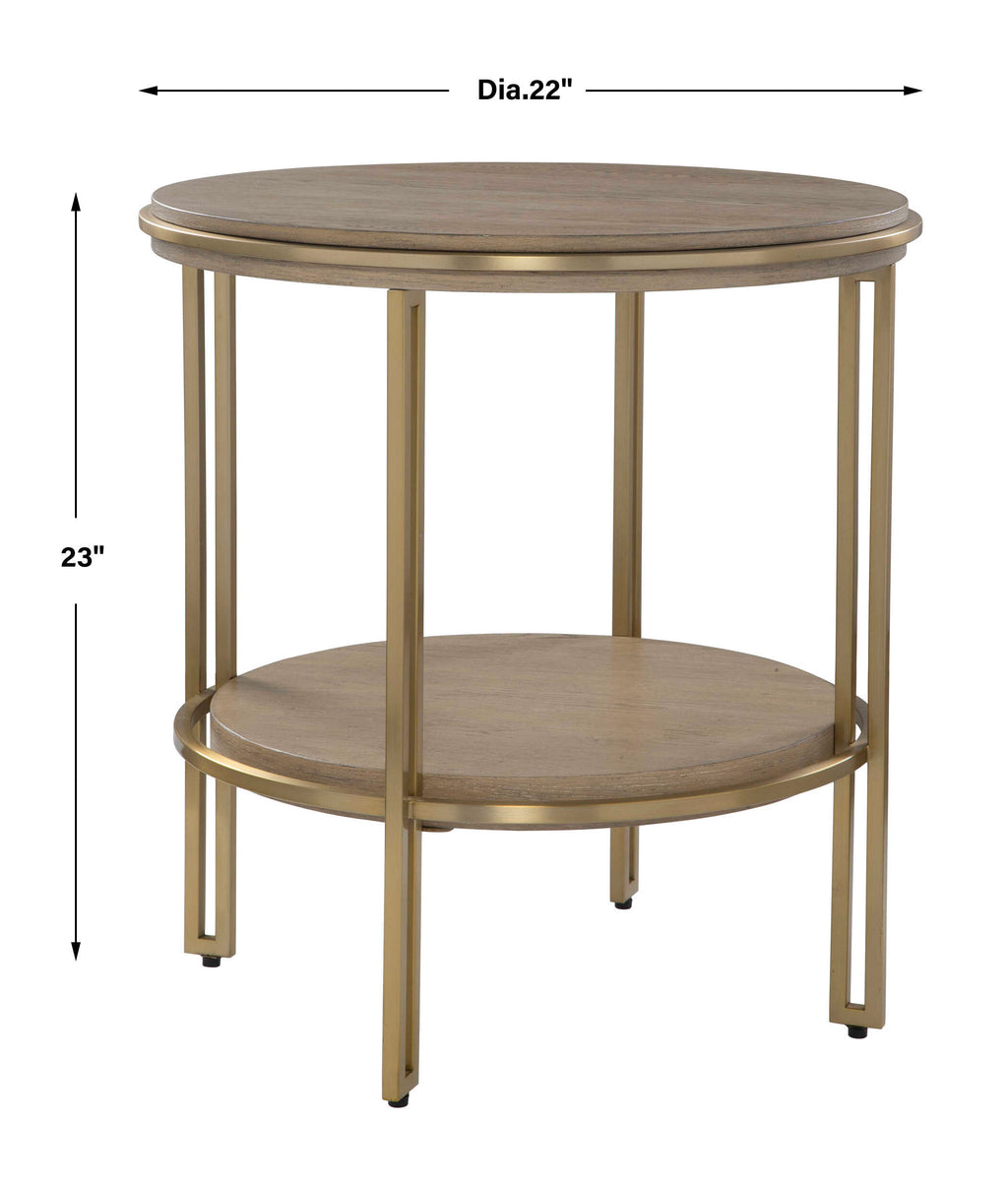 Elise Round Brass Side Table