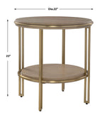 Elise Round Brass Side Table