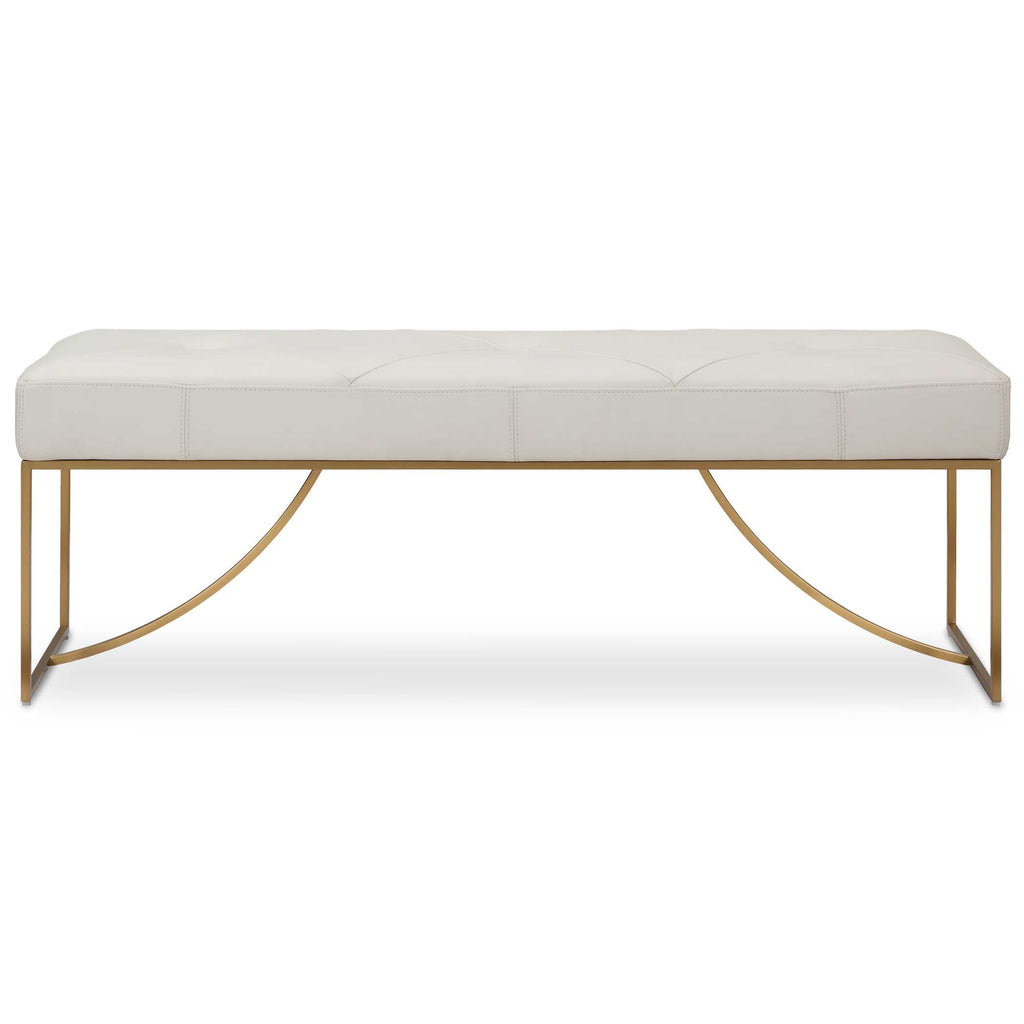 Swale Ivory Leather Bench