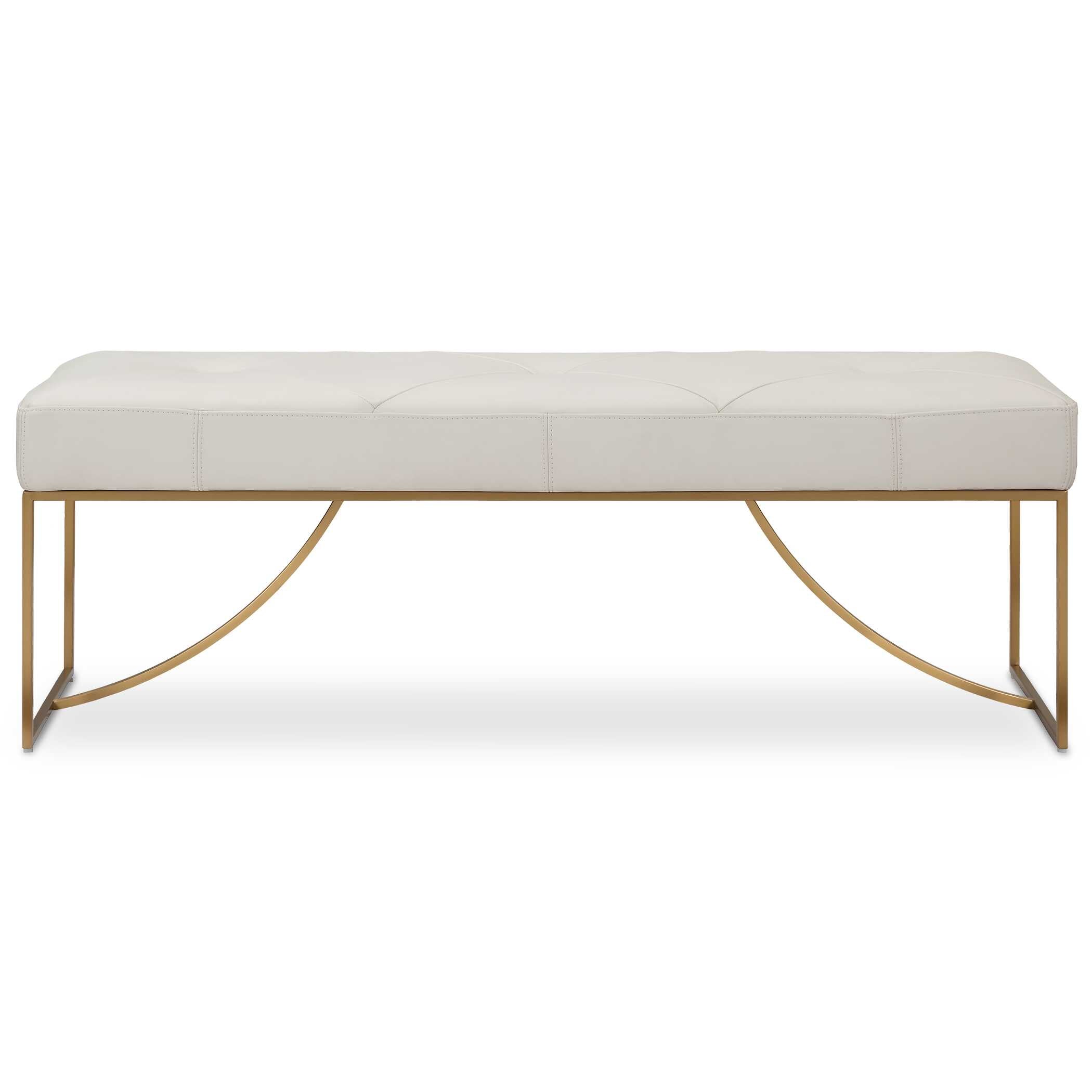 Swale Ivory Leather Bench