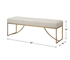 Swale Ivory Leather Bench