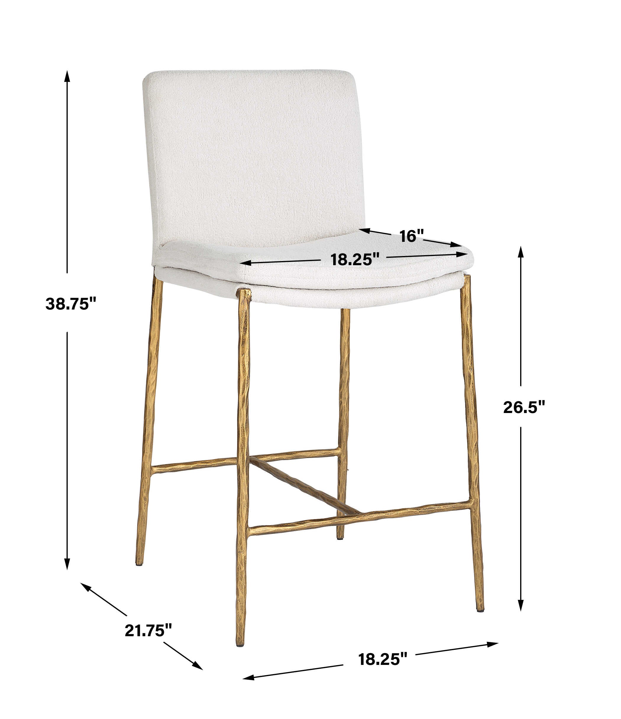 Ascend White Counter Stool