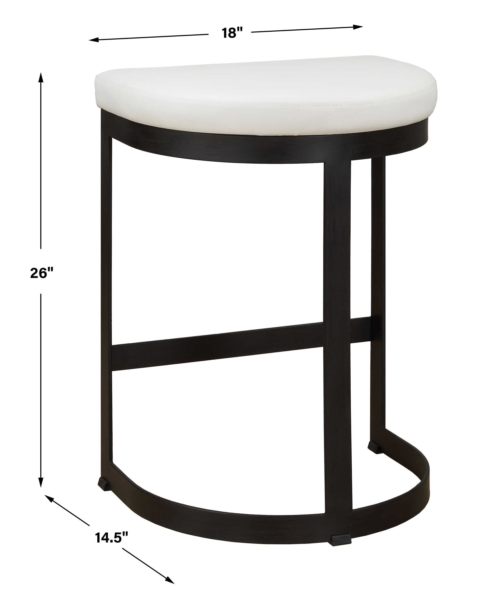 Ivanna White Counter Stool