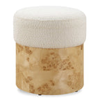 Swirls Poplar Ivory Ottoman