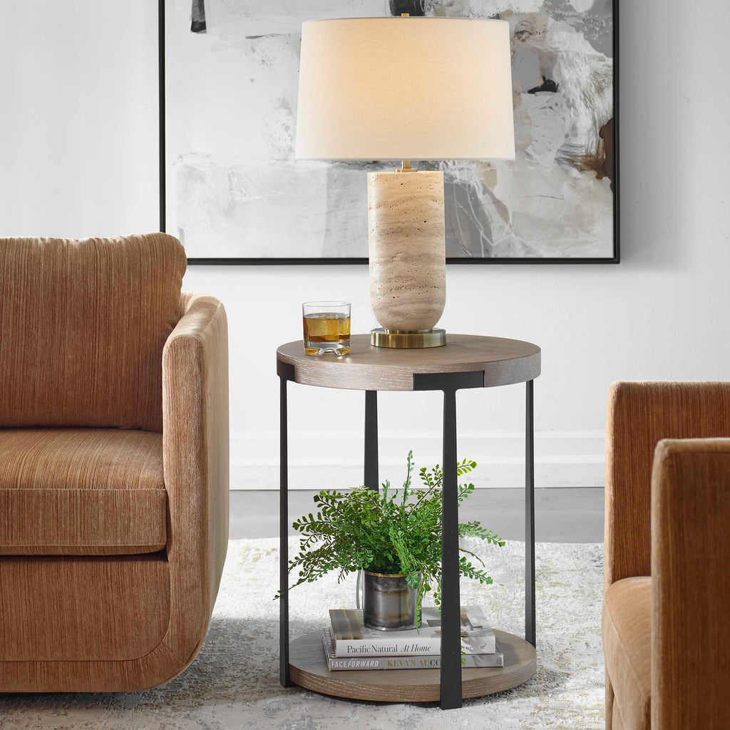 Palisade Natural Round Side Table