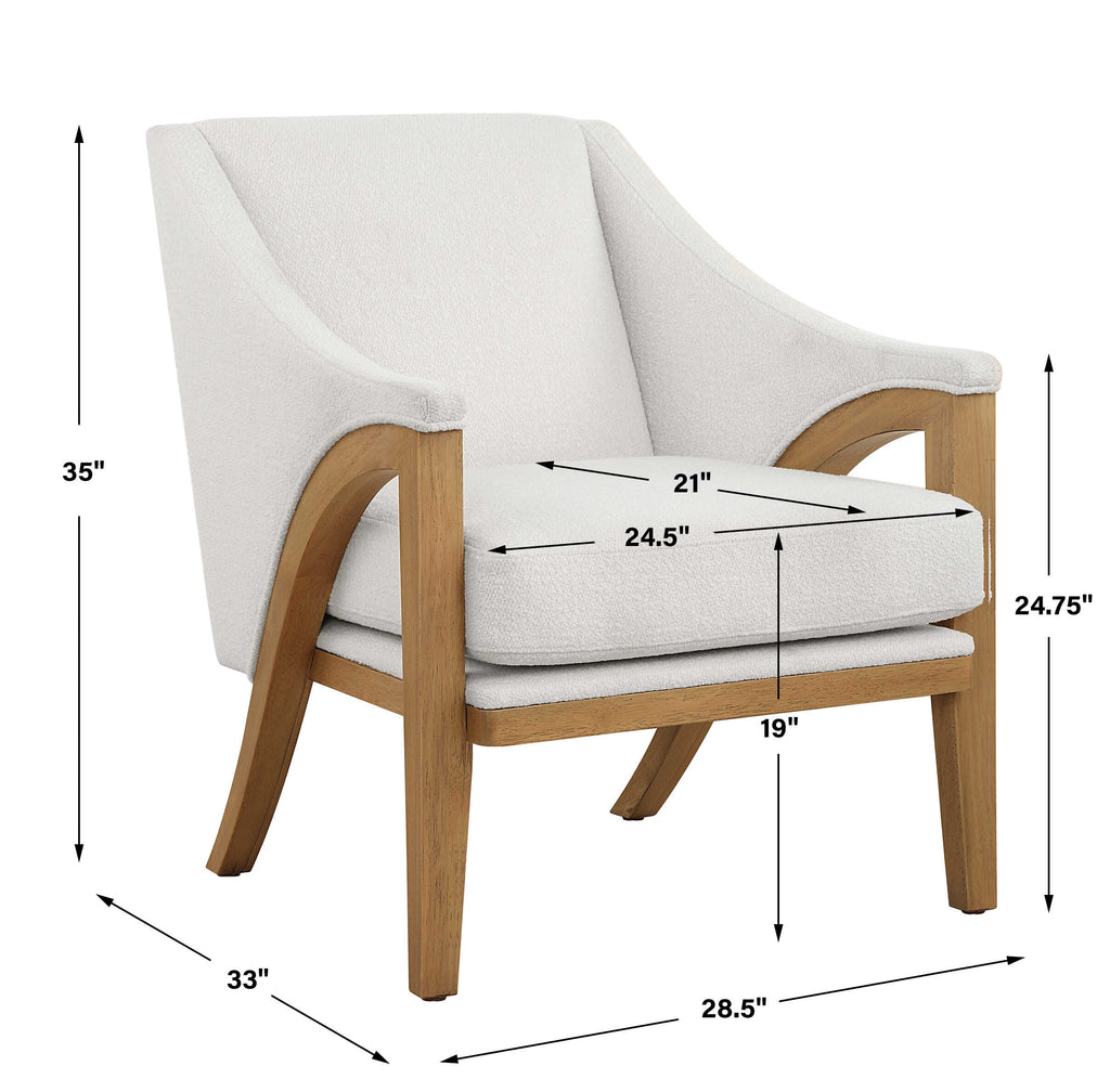 Evolve White Fabric Accent Chair