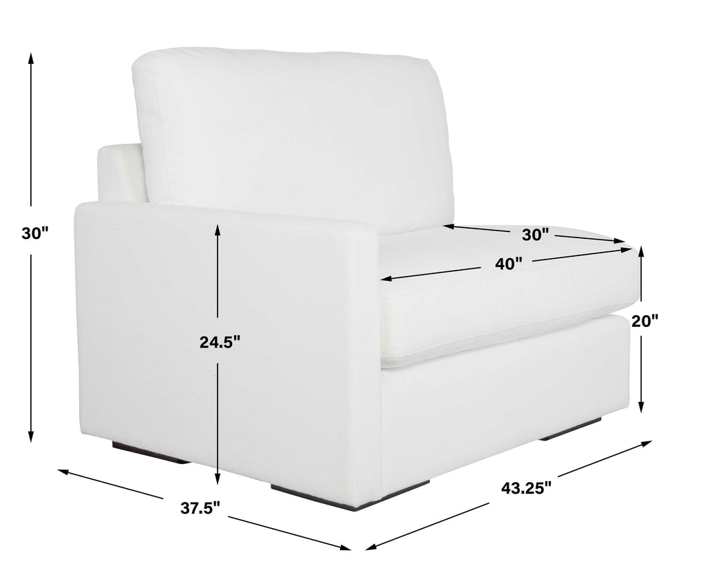 Refuge Arctic White Left Arm Facing Sofa