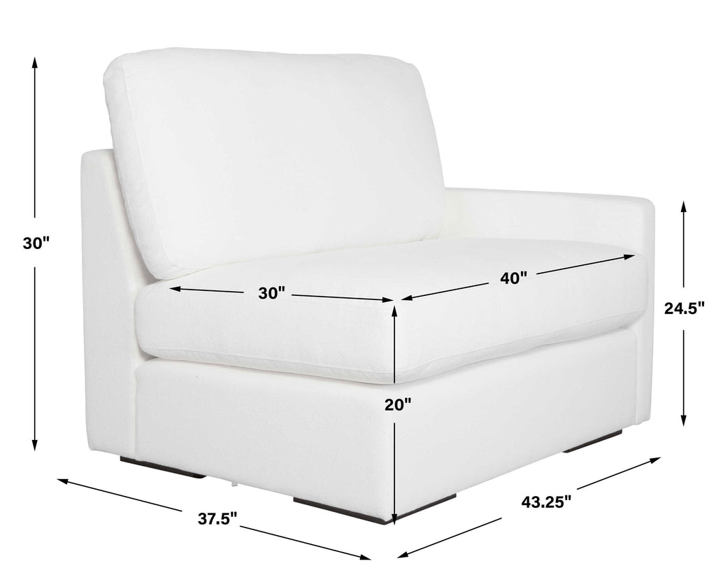Refuge Arctic White Right Arm Facing Sofa