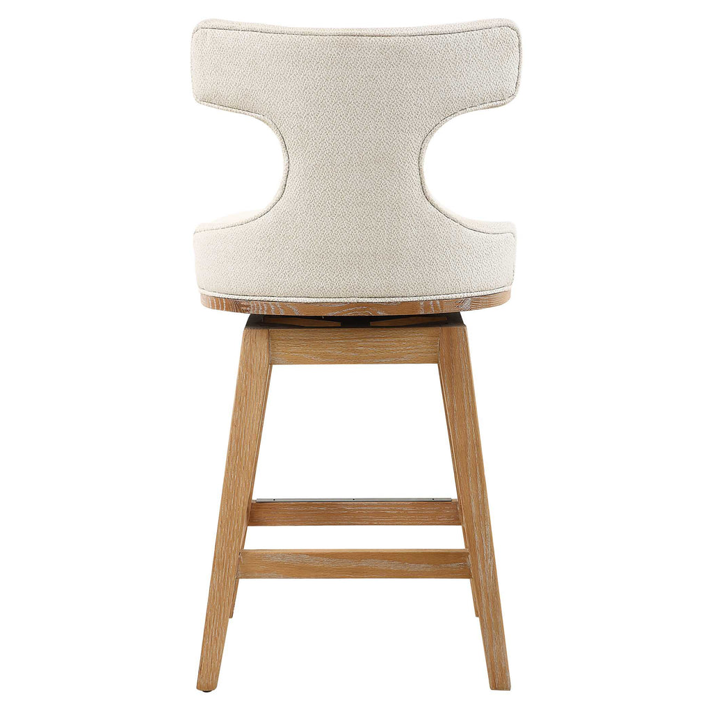 Klismos Off-White Fabric Counter Stool