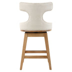 Klismos Off-White Fabric Counter Stool