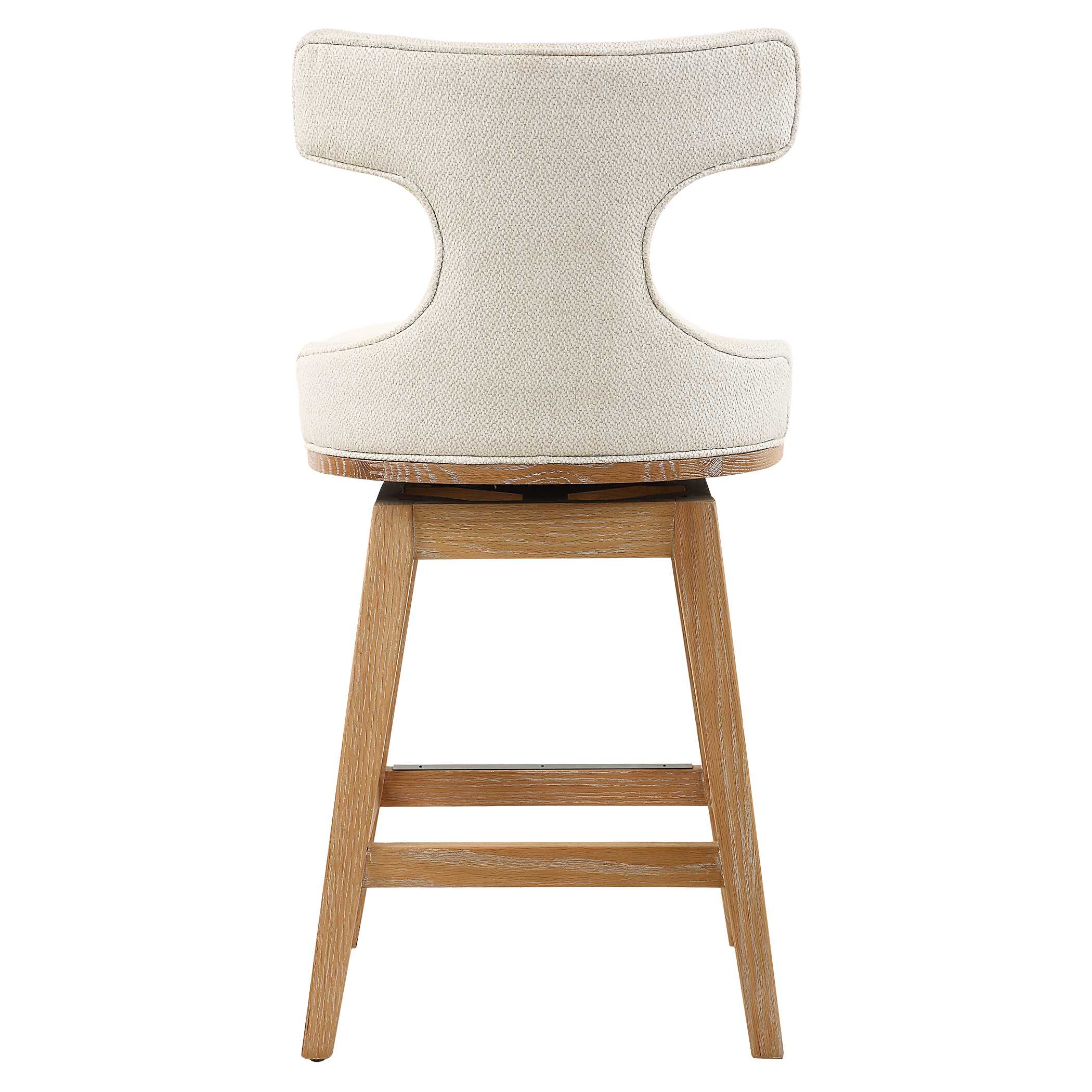 Klismos Off-White Fabric Counter Stool