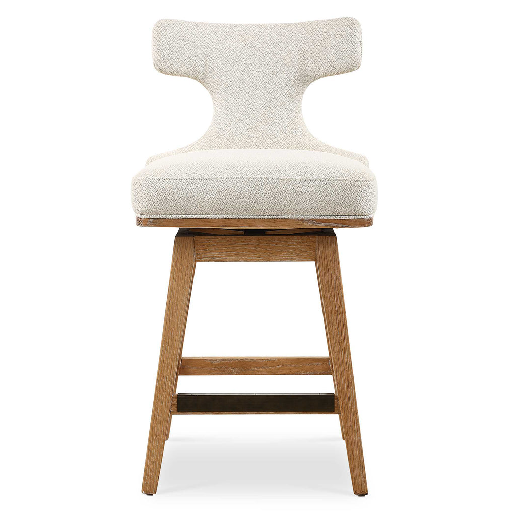 Klismos Off-White Fabric Counter Stool