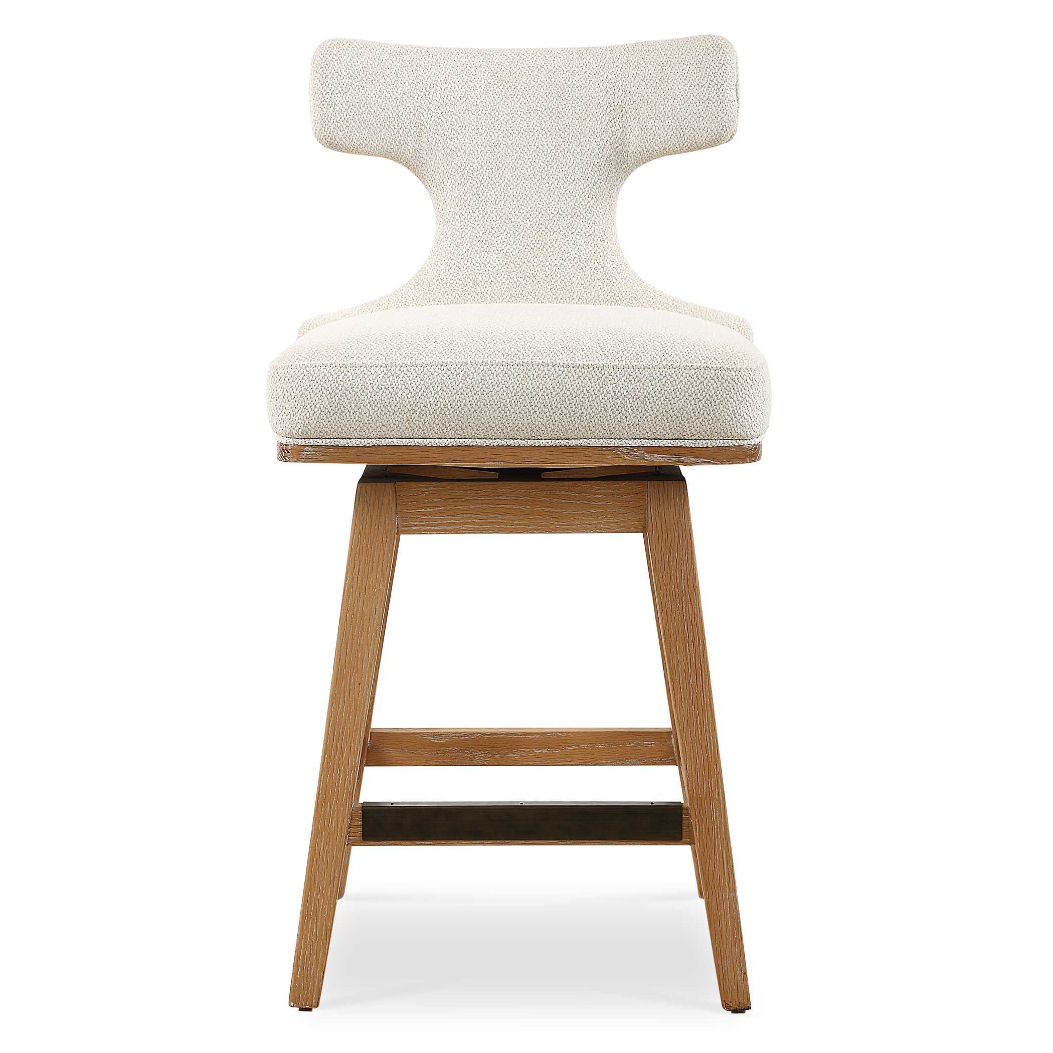 Klismos Off-White Fabric Counter Stool