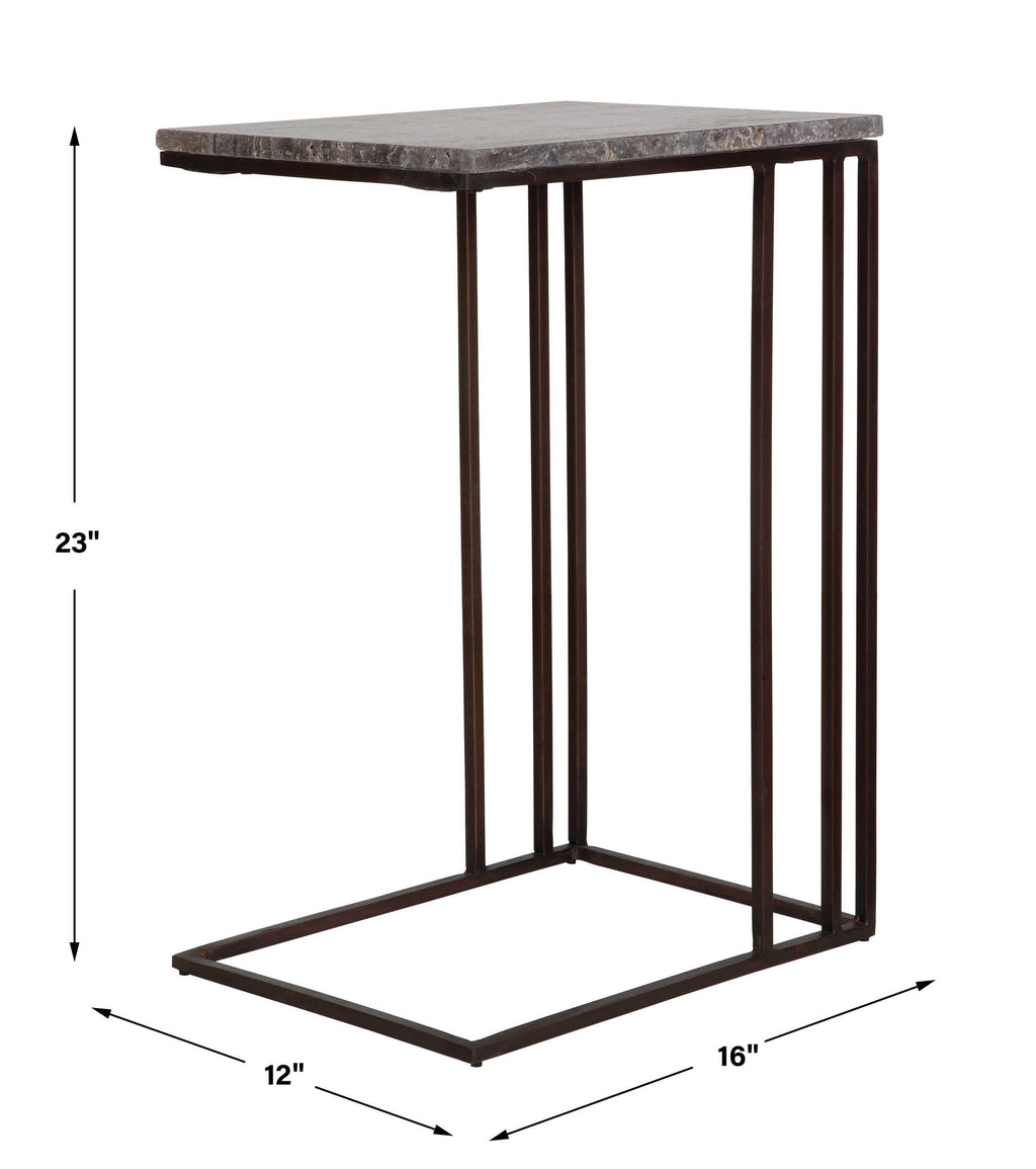 Theodore Travertine Accent Table