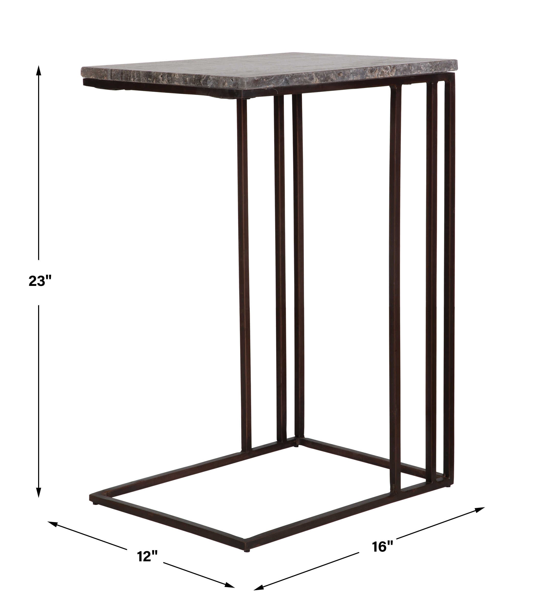 Theodore Travertine Accent Table