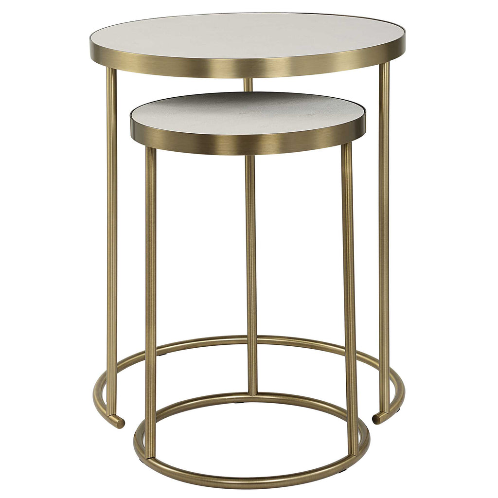 Aragon White Nesting Tables Set/2