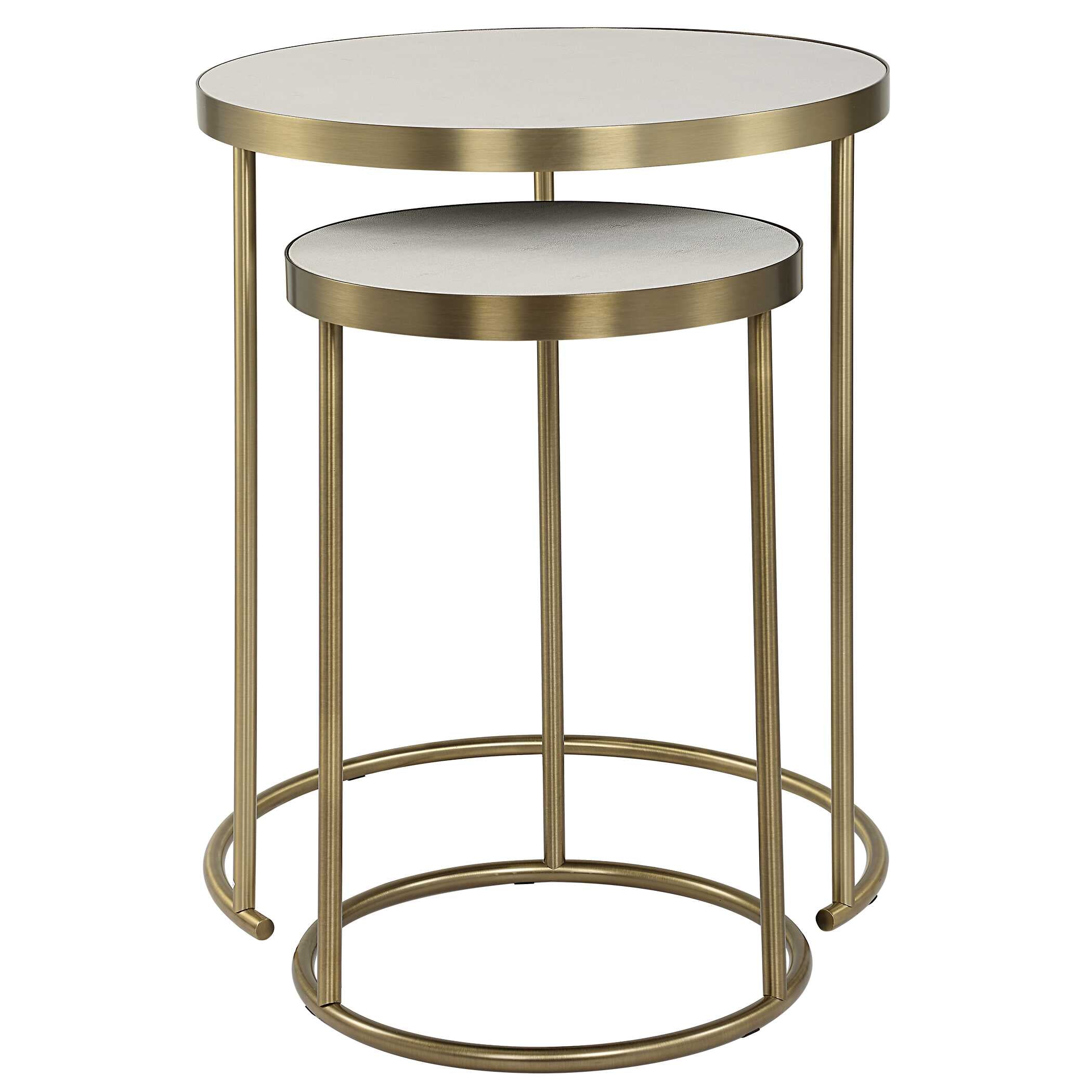 Aragon White Nesting Tables Set/2