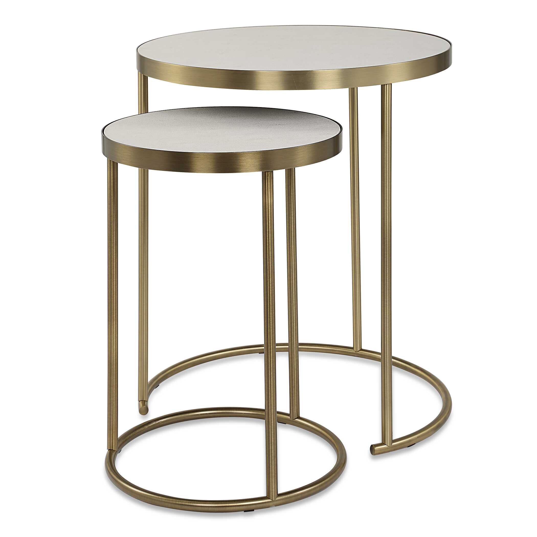 Aragon White Nesting Tables Set/2
