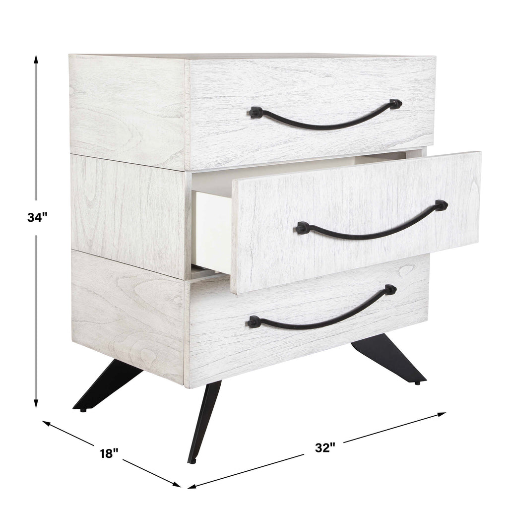 Vivi 3 Drawer White Chest