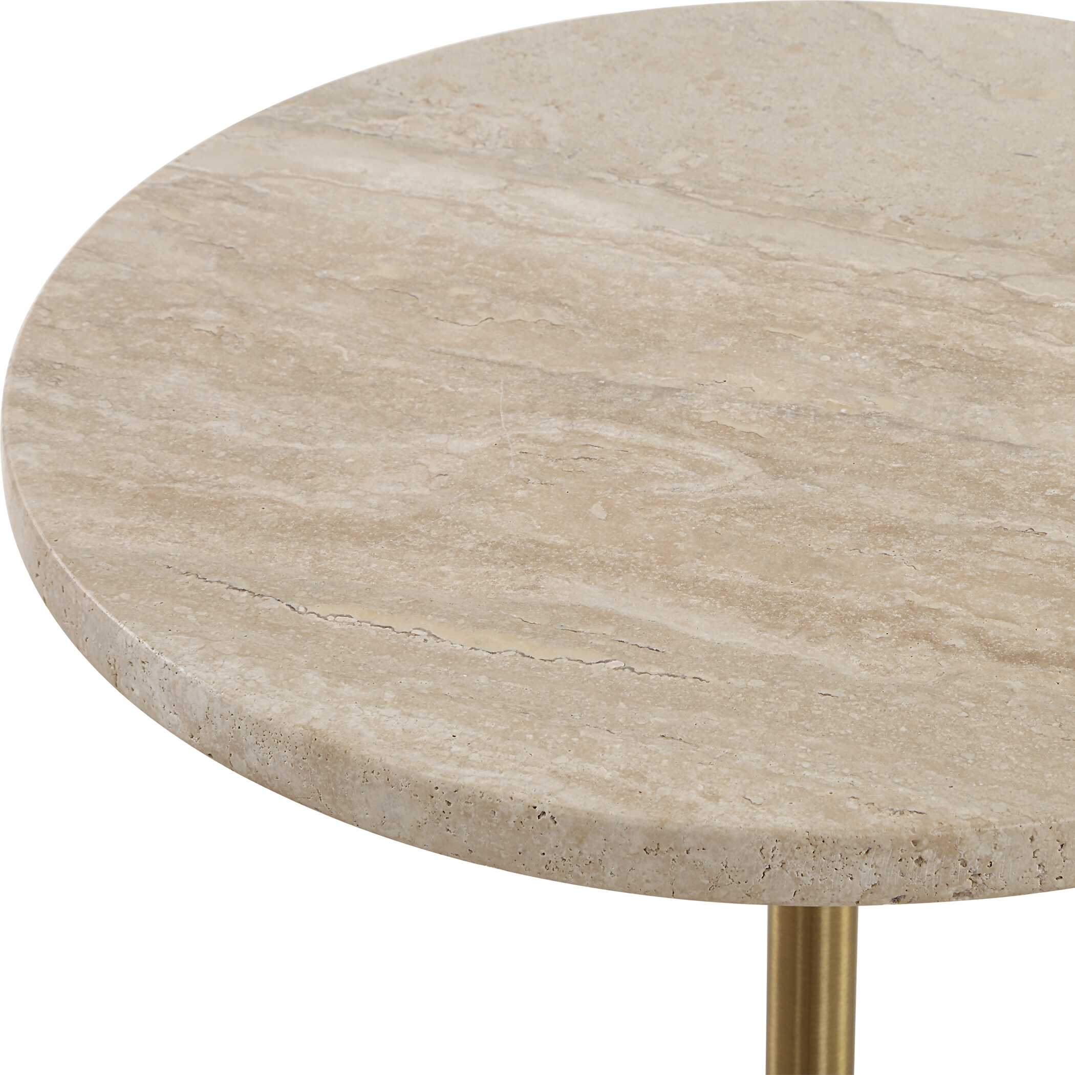 Malya Travertine Accent Table