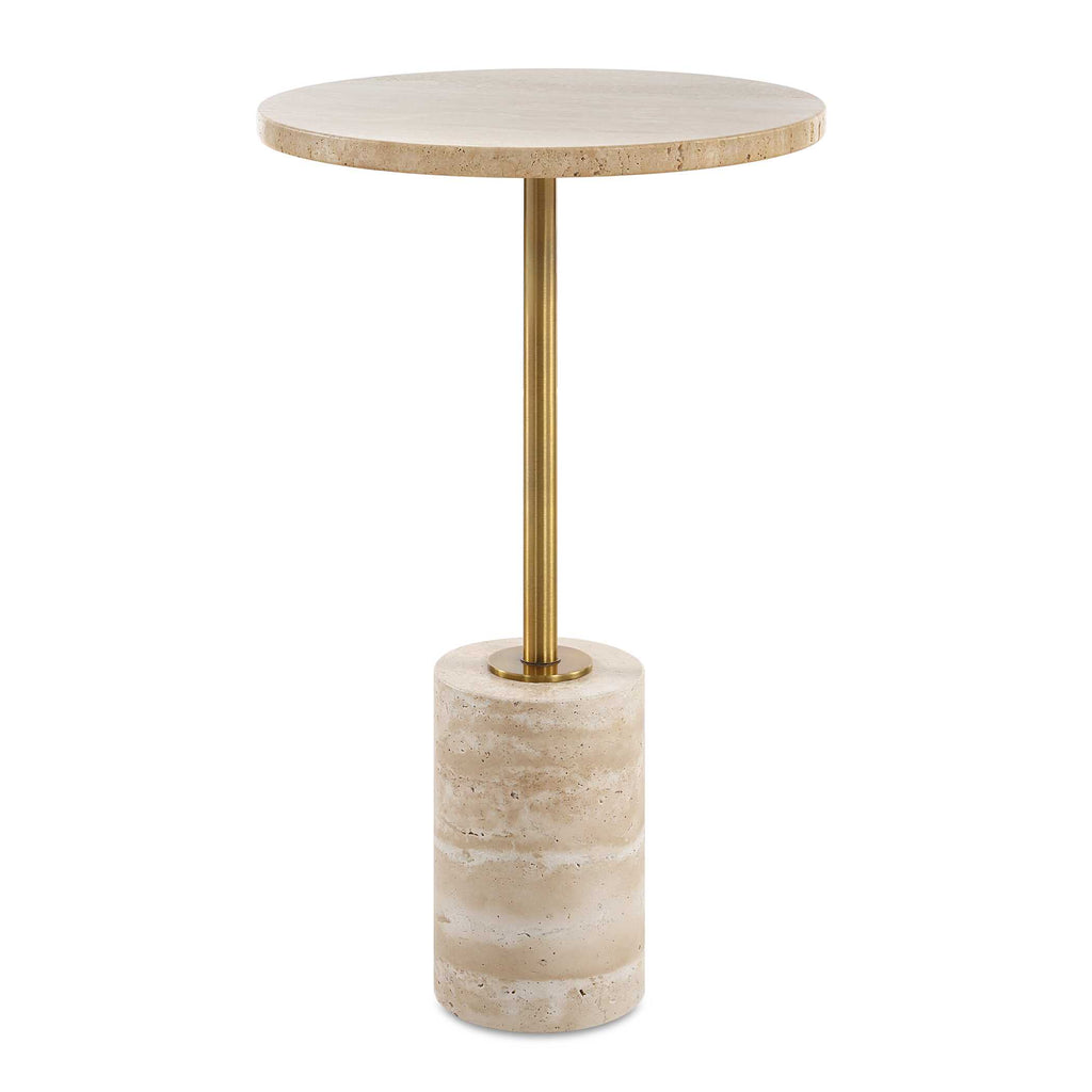 Malya Travertine Accent Table