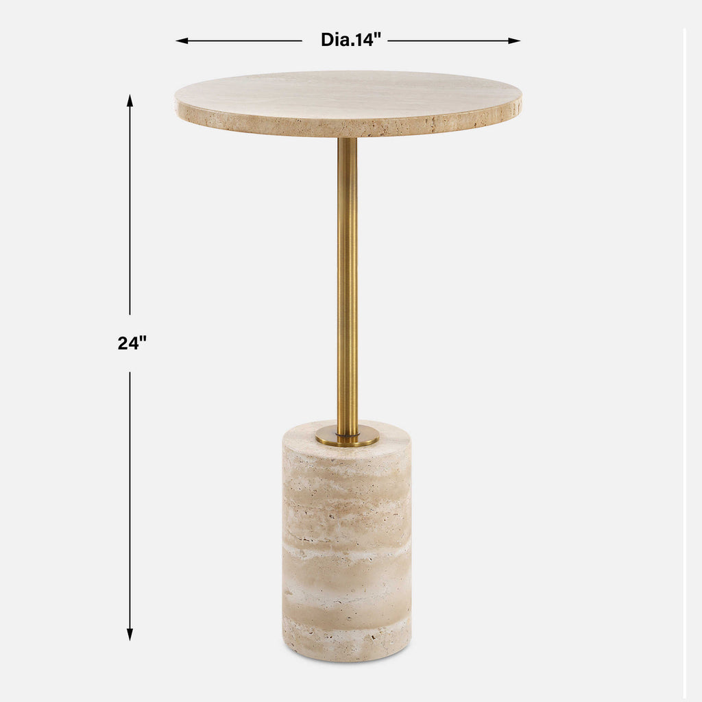 Malya Travertine Accent Table