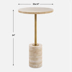Malya Travertine Accent Table