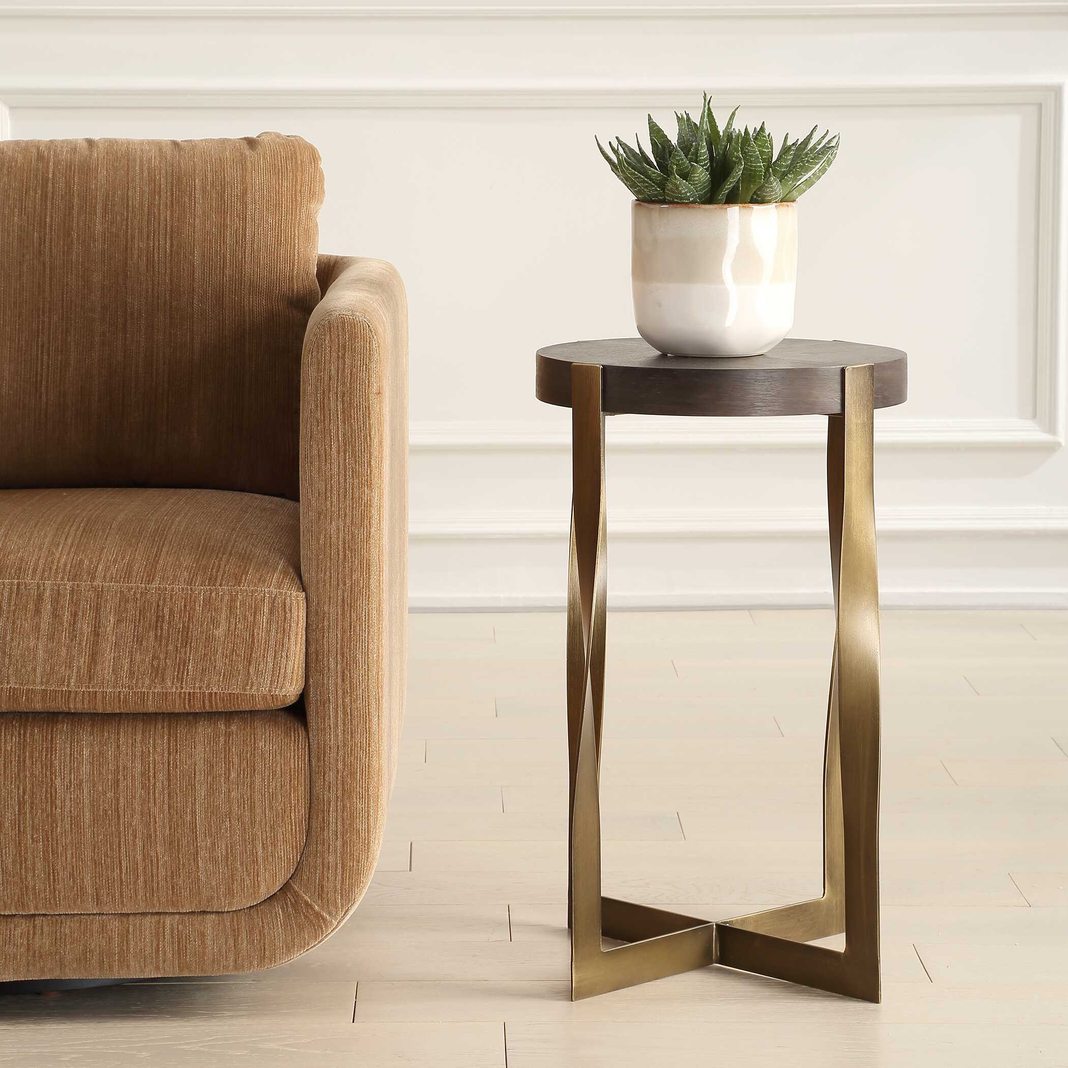 Drew Brass Accent Table