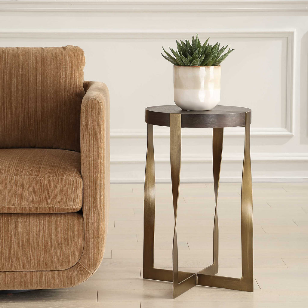 Drew Brass Accent Table