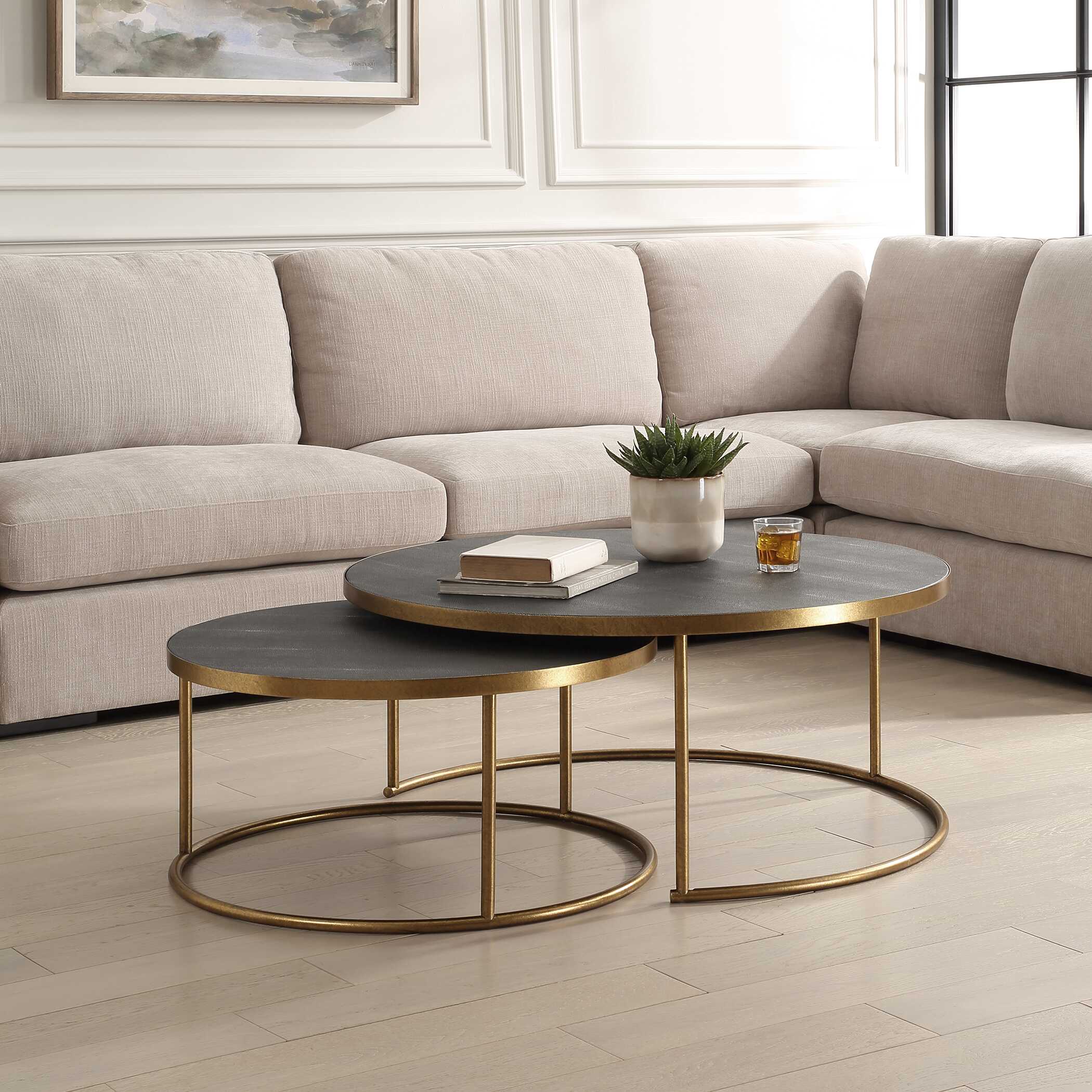 Aragon Gray Nesting Coffee Tables Set/2