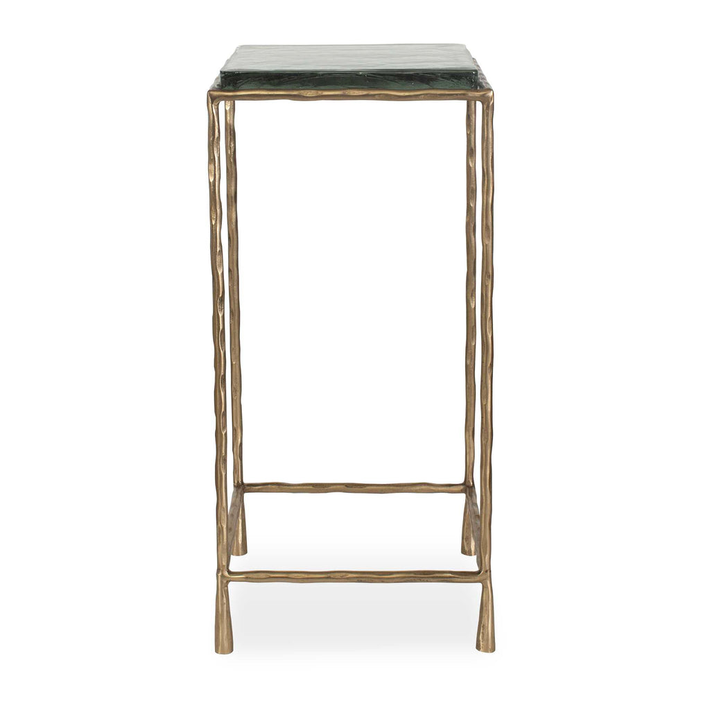 Ovard Antiqued Gold Accent Table