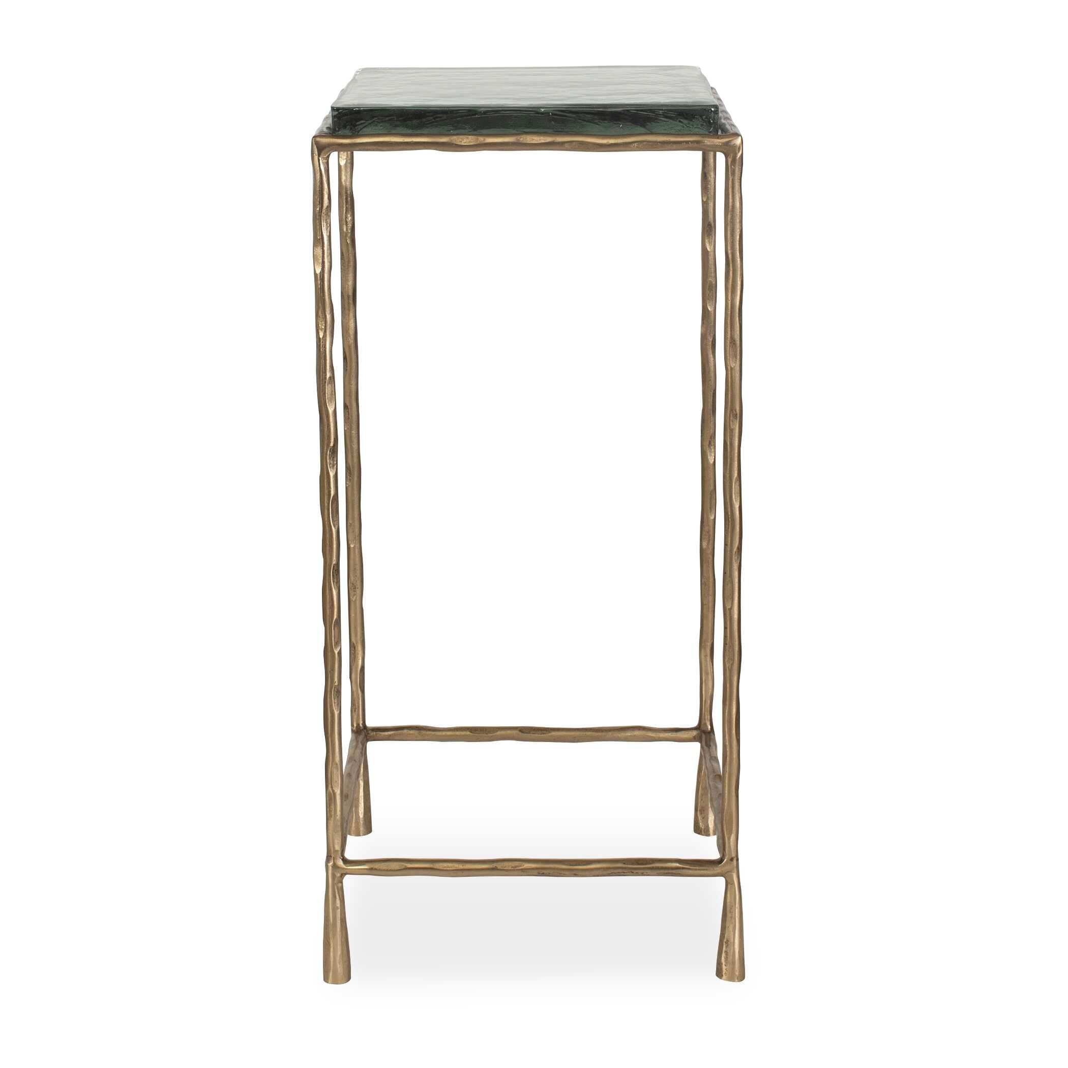 Ovard Antiqued Gold Accent Table