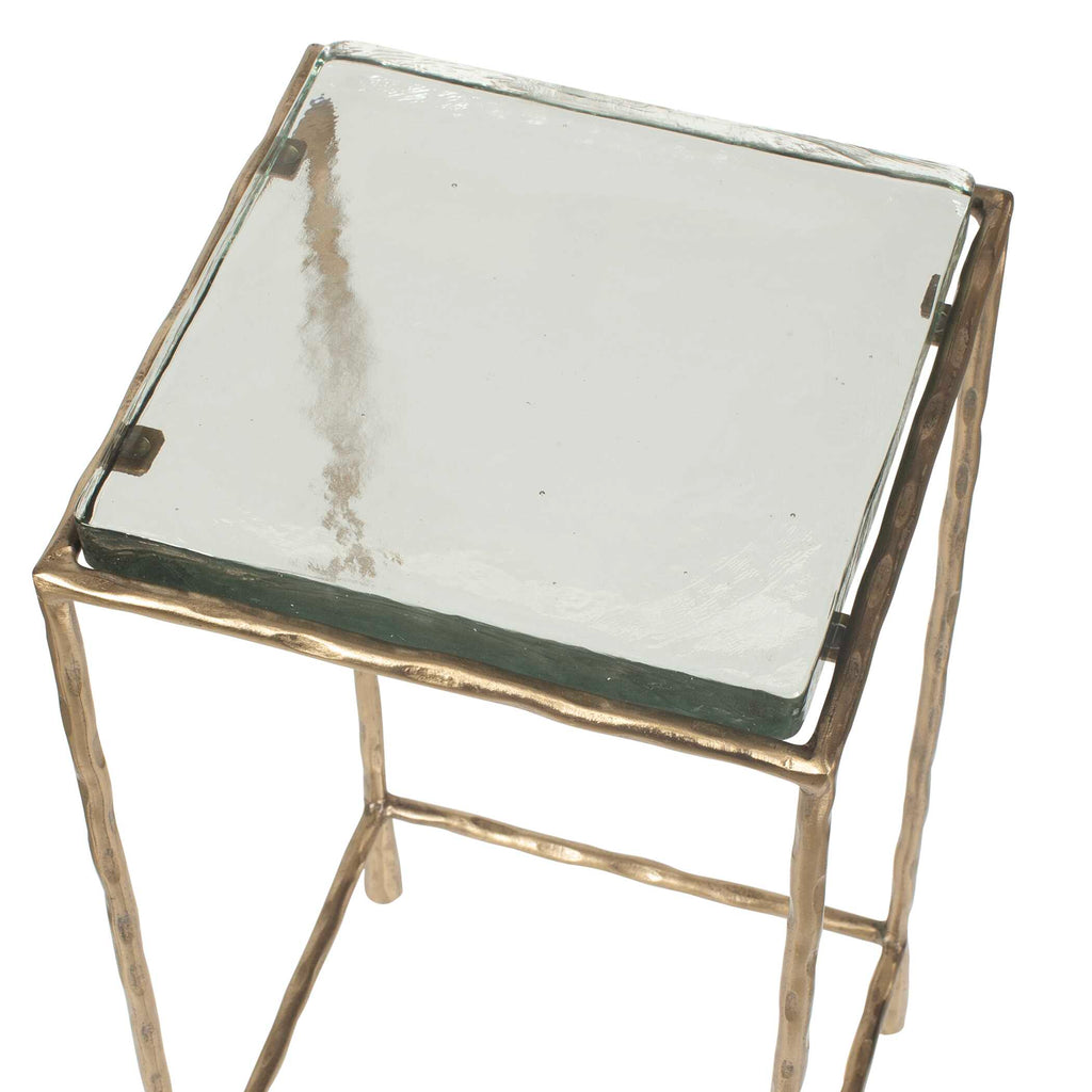 Ovard Antiqued Gold Accent Table