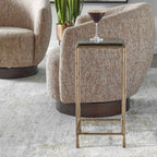 Ovard Antiqued Gold Accent Table