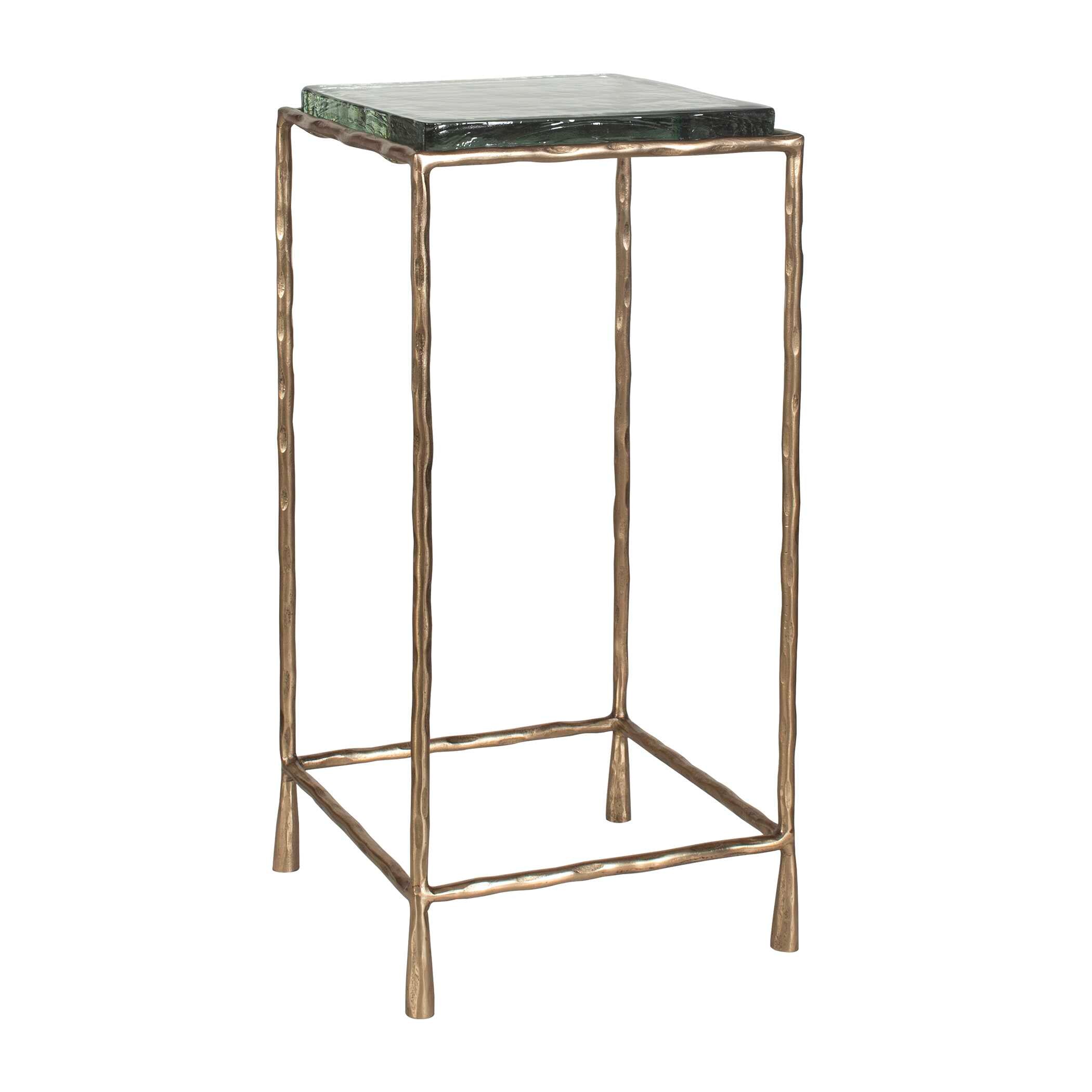 Ovard Antiqued Gold Accent Table