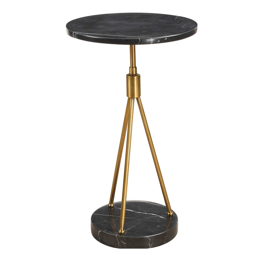 Rosston Black Marble Accent Table