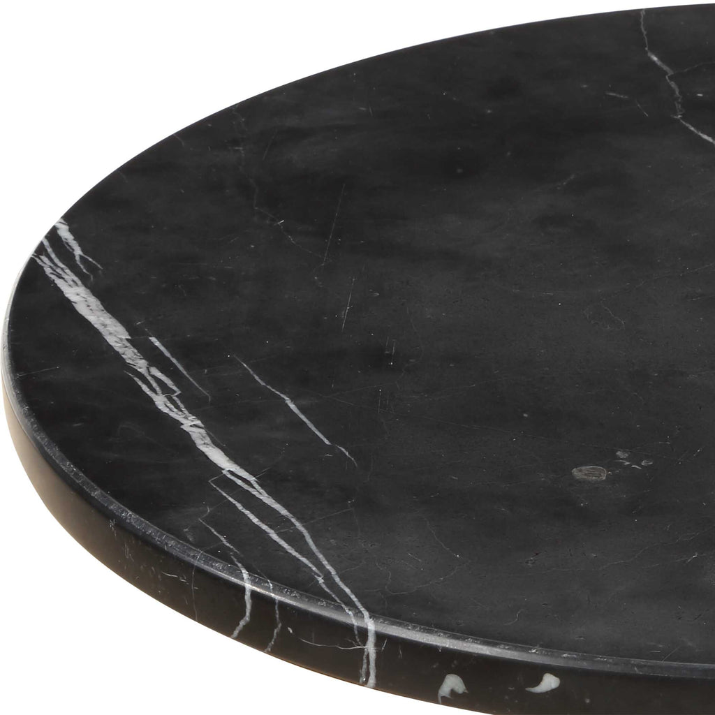 Rosston Black Marble Accent Table