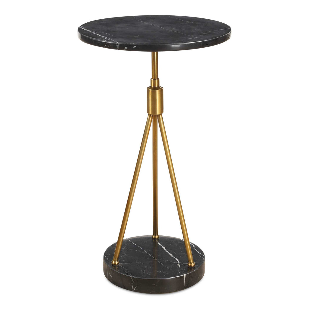 Rosston Black Marble Accent Table