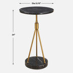 Rosston Black Marble Accent Table