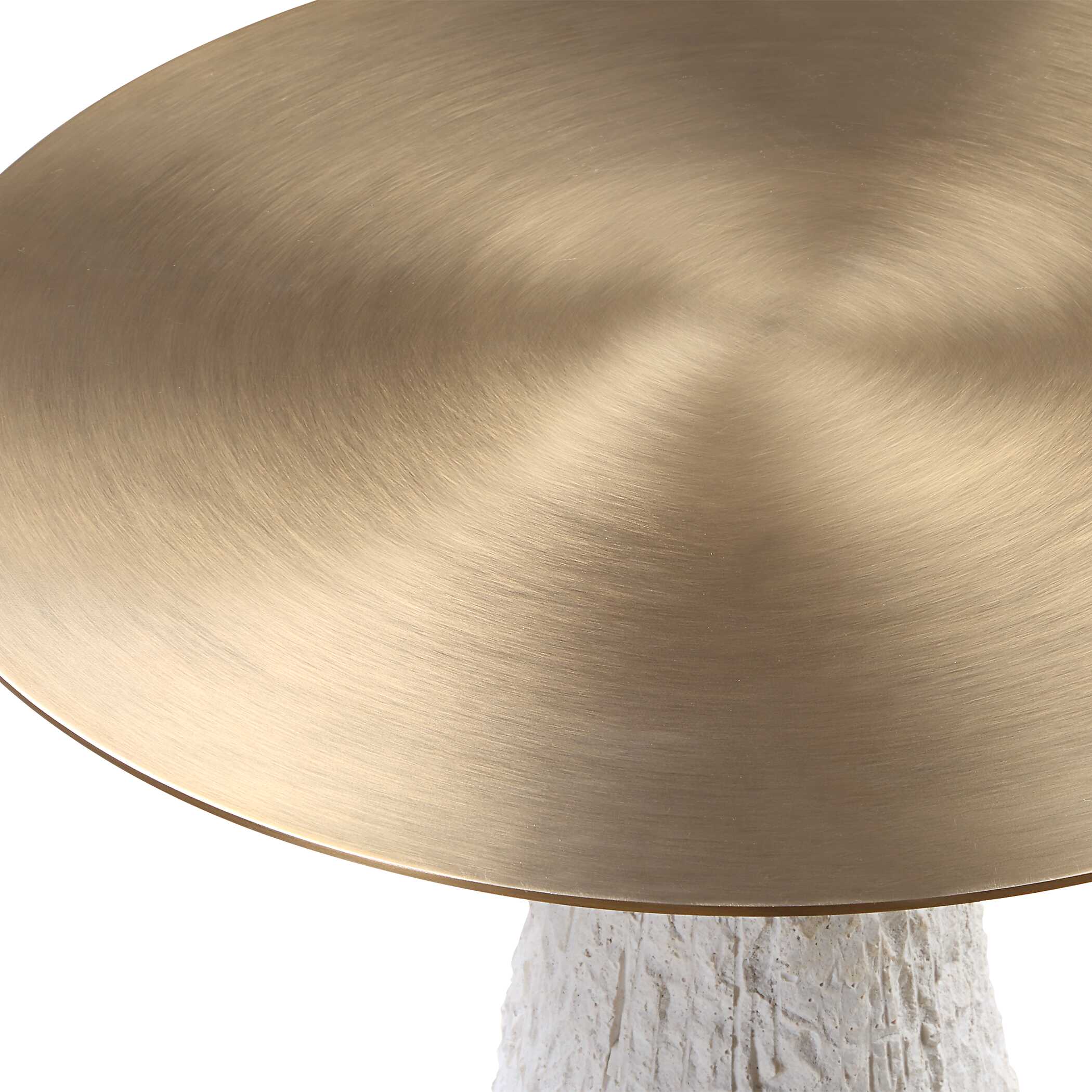 Hollen White Stone Accent Table