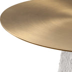 Hollen White Stone Accent Table