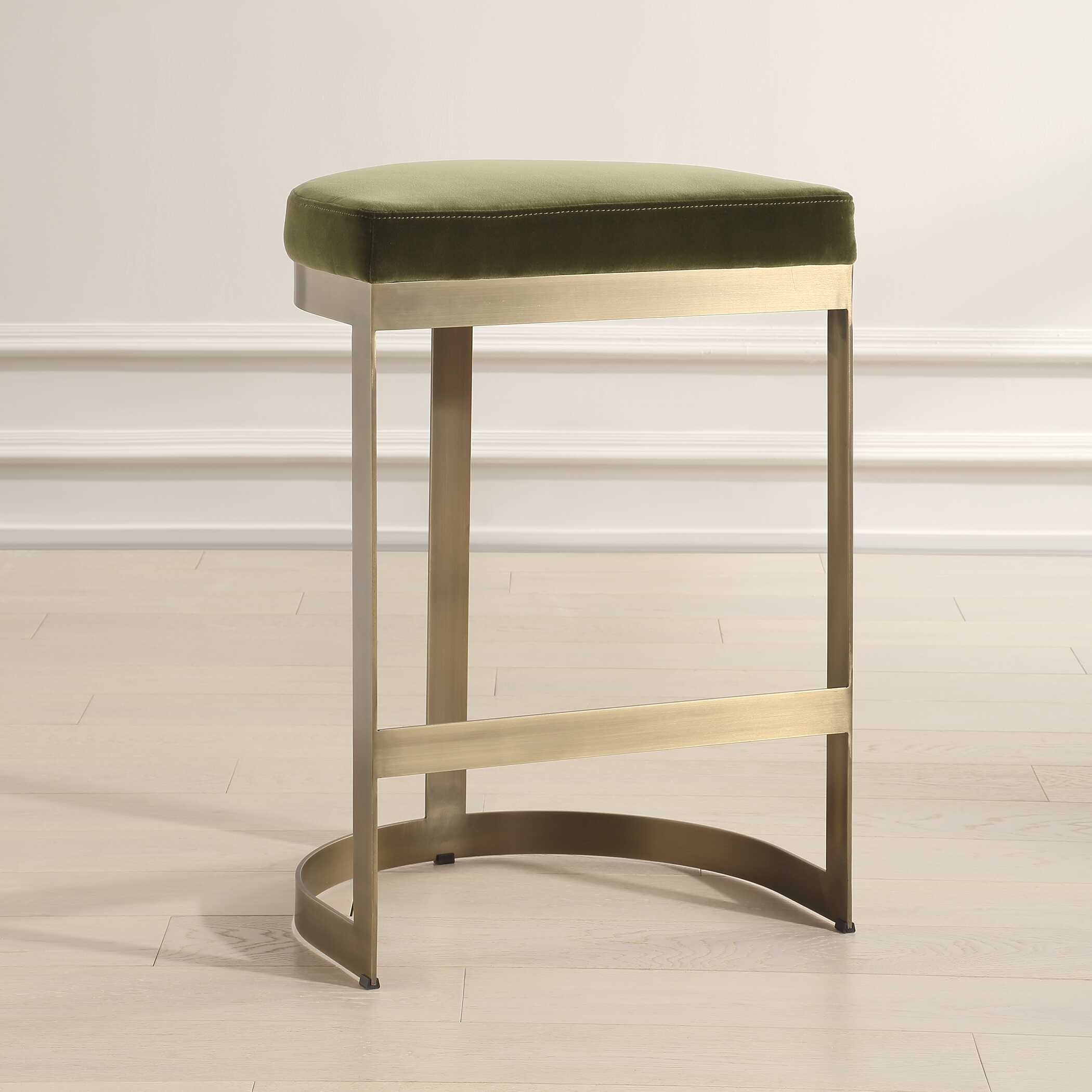 Ivanna Brass Moss Counter Stool